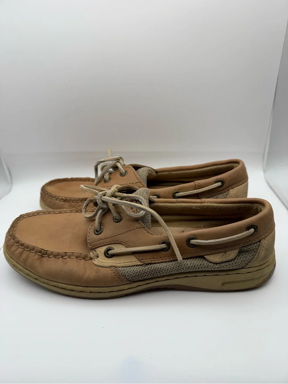 Sperry Top Sider Mens Brown Leather Boat Shoes Size 8